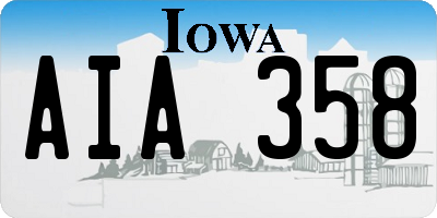 IA license plate AIA358