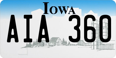 IA license plate AIA360