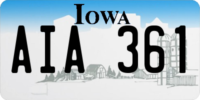 IA license plate AIA361