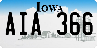 IA license plate AIA366