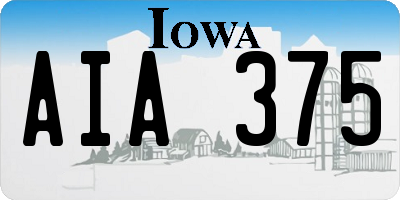 IA license plate AIA375