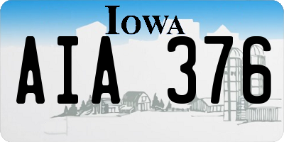 IA license plate AIA376
