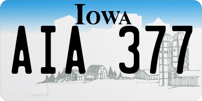 IA license plate AIA377