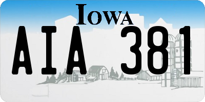IA license plate AIA381