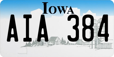 IA license plate AIA384