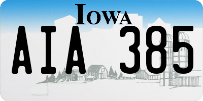 IA license plate AIA385