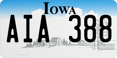 IA license plate AIA388