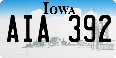 IA license plate AIA392