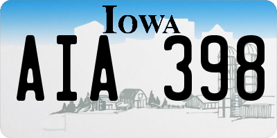 IA license plate AIA398