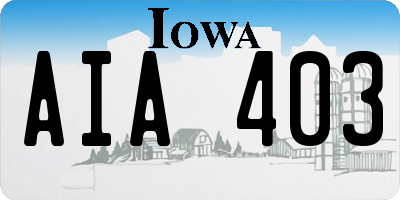 IA license plate AIA403