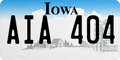 IA license plate AIA404