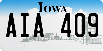 IA license plate AIA409