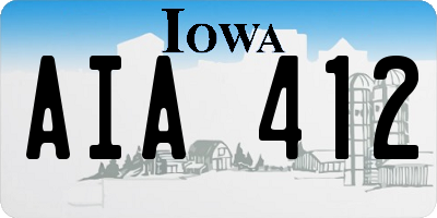 IA license plate AIA412