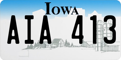IA license plate AIA413