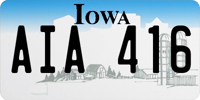 IA license plate AIA416