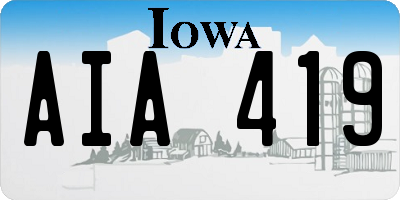 IA license plate AIA419