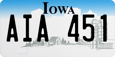 IA license plate AIA451