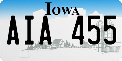 IA license plate AIA455