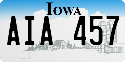 IA license plate AIA457