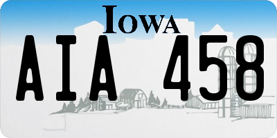 IA license plate AIA458