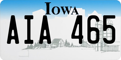 IA license plate AIA465