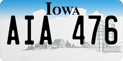 IA license plate AIA476