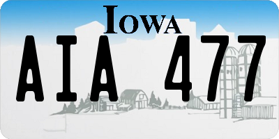 IA license plate AIA477