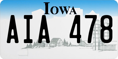 IA license plate AIA478