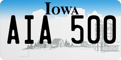 IA license plate AIA500