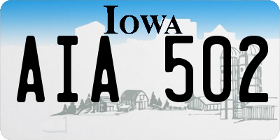 IA license plate AIA502