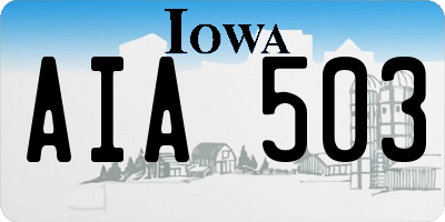 IA license plate AIA503
