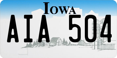 IA license plate AIA504