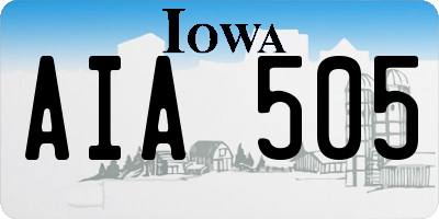 IA license plate AIA505