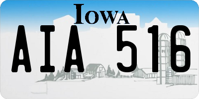 IA license plate AIA516