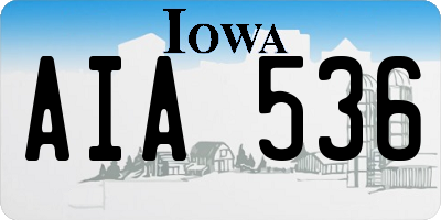 IA license plate AIA536
