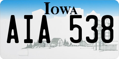 IA license plate AIA538
