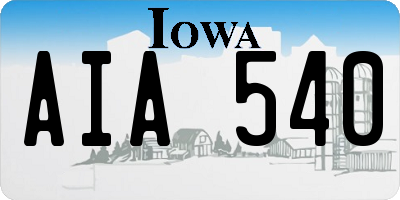 IA license plate AIA540