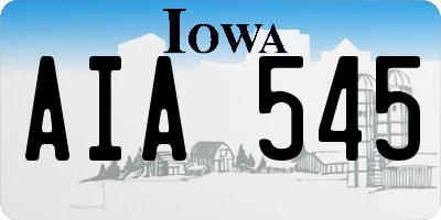 IA license plate AIA545