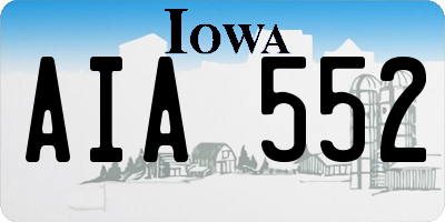 IA license plate AIA552