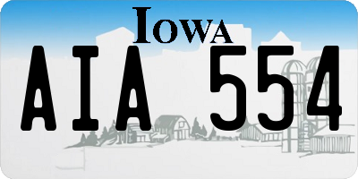 IA license plate AIA554