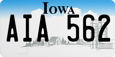 IA license plate AIA562