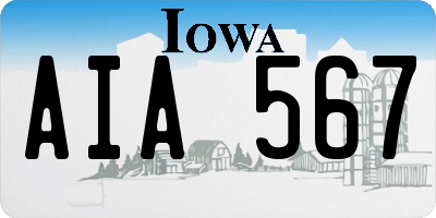 IA license plate AIA567