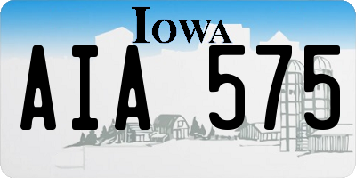 IA license plate AIA575