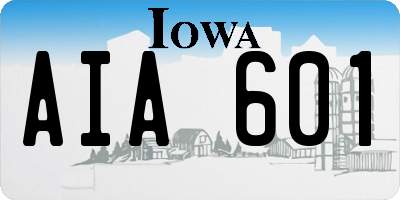 IA license plate AIA601