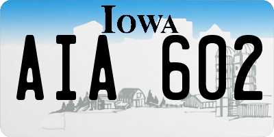 IA license plate AIA602