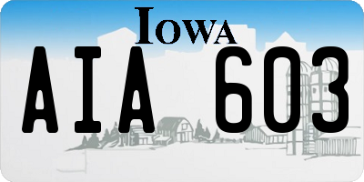 IA license plate AIA603