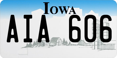 IA license plate AIA606