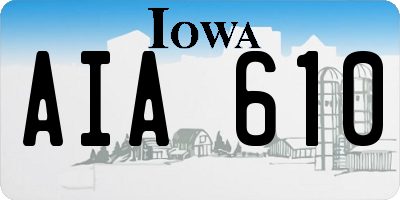 IA license plate AIA610
