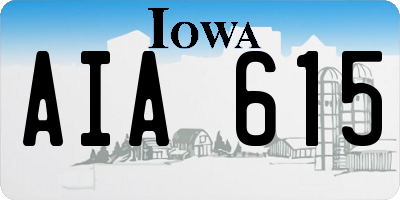IA license plate AIA615