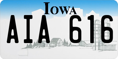 IA license plate AIA616